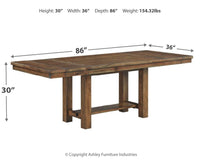 Thumbnail for Moriville - Grayish Brown - Rectangular Dining Room Extension Table - Tony's Home Furnishings