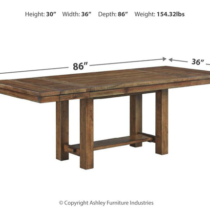 Moriville - Grayish Brown - Rectangular Dining Room Extension Table Ashley Furniture 