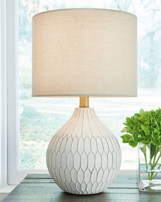 Wardmont - White - Ceramic Table Lamp Ashley Furniture 