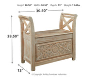 Thumbnail for Fossil - Whitewash - Accent Bench - Tony's Home Furnishings
