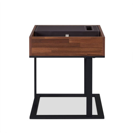 Sara - I - I End Table - Espresso PU, Walnut & Sandy Black ACME 