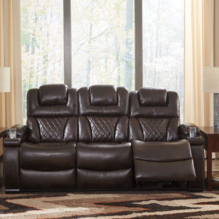 Warnerton - Brown Dark - Pwr Rec Sofa With Adj Headrest Signature Design by Ashley® 