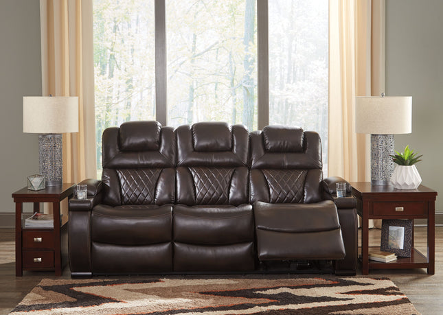 Warnerton - Brown Dark - Pwr Rec Sofa With Adj Headrest Signature Design by Ashley® 