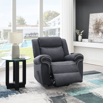 Domana - Power Recliner With Lift & Heating & Massage - Dark Blue Fabric ACME 