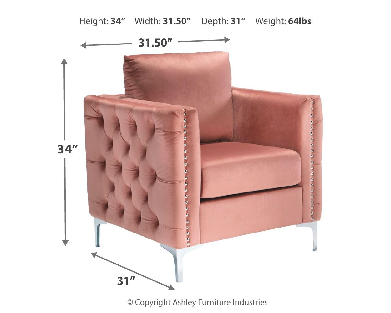 Lizmont - Blush Pink - Accent Chair - Tony's Home Furnishings
