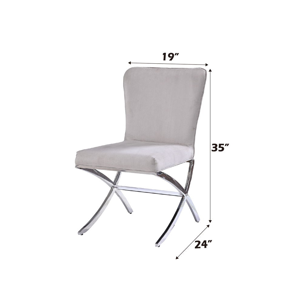 Daire - Side Chair (Set of 2) - Velvet & Chrome - Tony's Home Furnishings