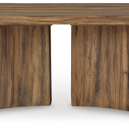 Austanny - Warm Brown - Oval Cocktail Table Signature Design by Ashley® 