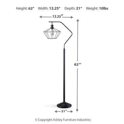 Makeika - Black - Metal Floor Lamp Ashley Furniture 