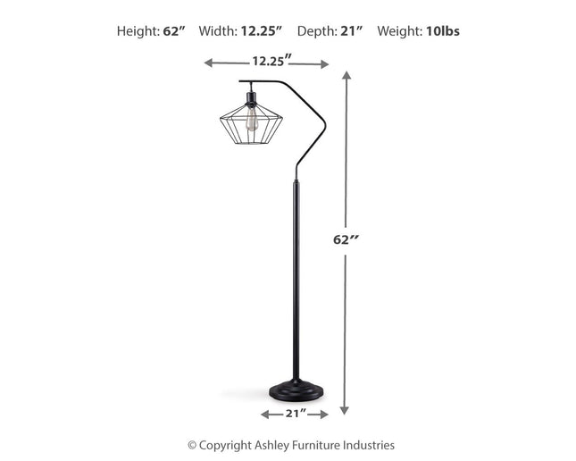 Makeika - Black - Metal Floor Lamp Ashley Furniture 