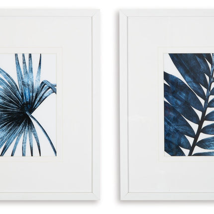 Breelen - Blue / White - Wall Art Set (Set of 2) Signature Design by Ashley® 