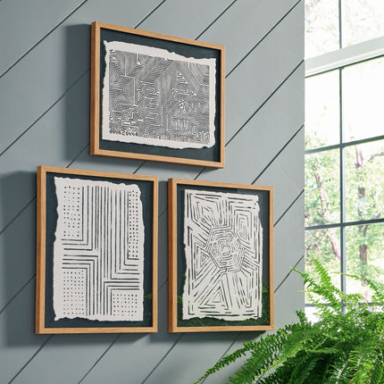 Wonderstow - Black / Beige - Wall Art Set (Set of 3) Signature Design by Ashley® 