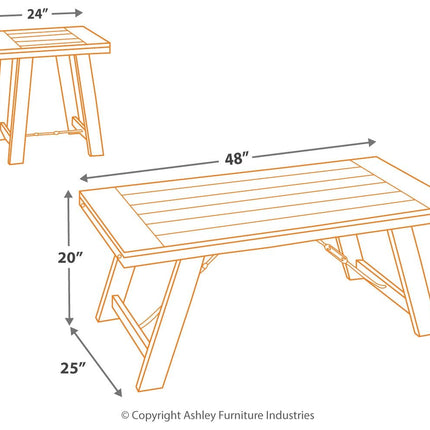Noorbrook - Black / Pewter - Occasional Table Set (Set of 3) Ashley Furniture 