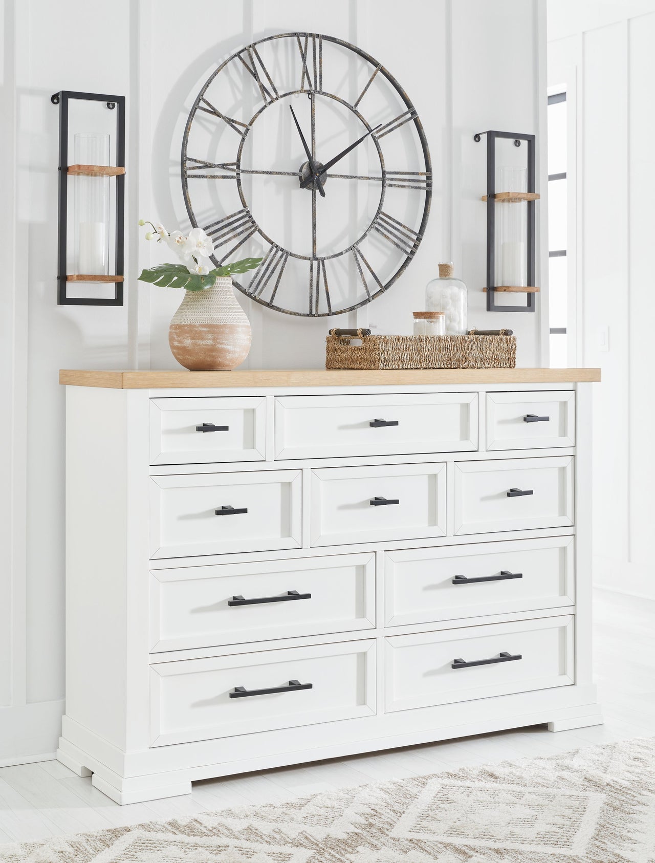 Ashbryn - White / Natural - Dresser Benchcraft® 