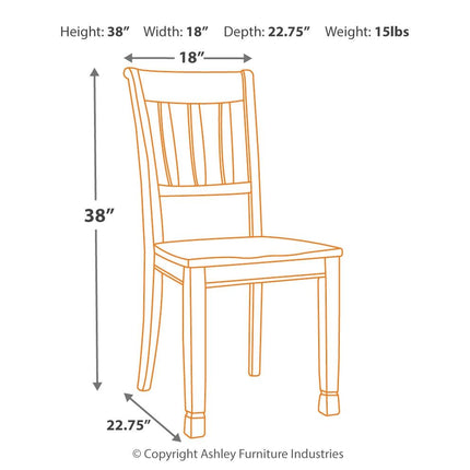 Whitesburg - Brown / Cottage White - Dining Room Side Chair (Set of 2) Ashley Furniture 