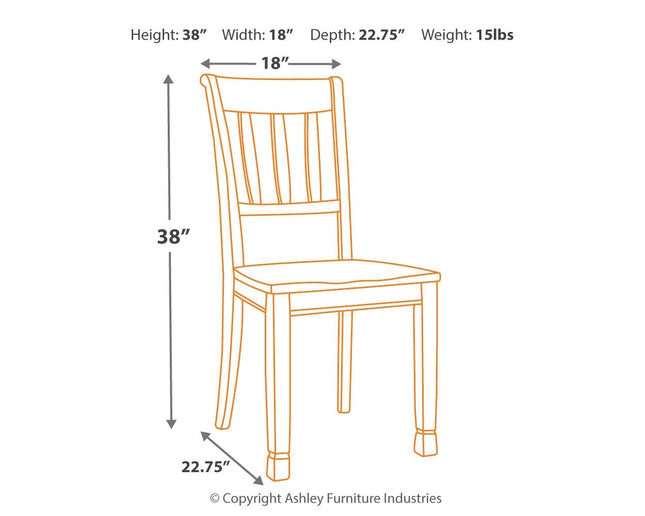 Whitesburg - Brown / Cottage White - Dining Room Side Chair (Set of 2) Ashley Furniture 