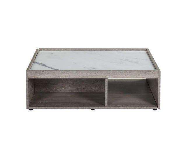 Walden - Coffee Table - Faux Marble Top & Gray Oak Finish ACME 