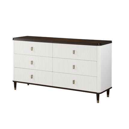 Carena - Dresser With Jewelry Tray - White & Brown - Tony's Home Furnishings