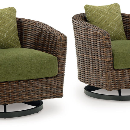 Horizon Hall - Brown / Green - Swivel Lounge With Cushion Signature Design by Ashley® 