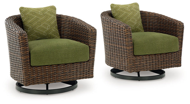 Horizon Hall - Brown / Green - Swivel Lounge With Cushion Signature Design by Ashley® 