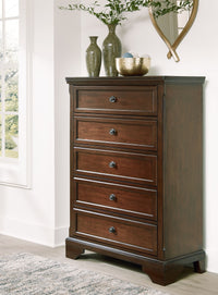 Trellington - Brown - Five Drawer Chest - Tony's Home Furnishings