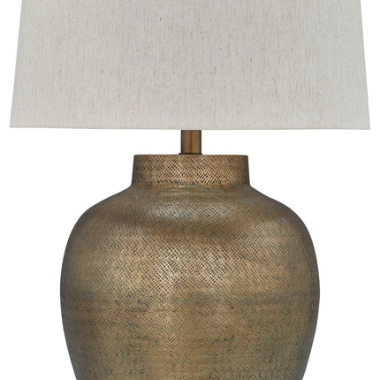 Madney - Antique Gold Finish - Metal Table Lamp - Tony's Home Furnishings