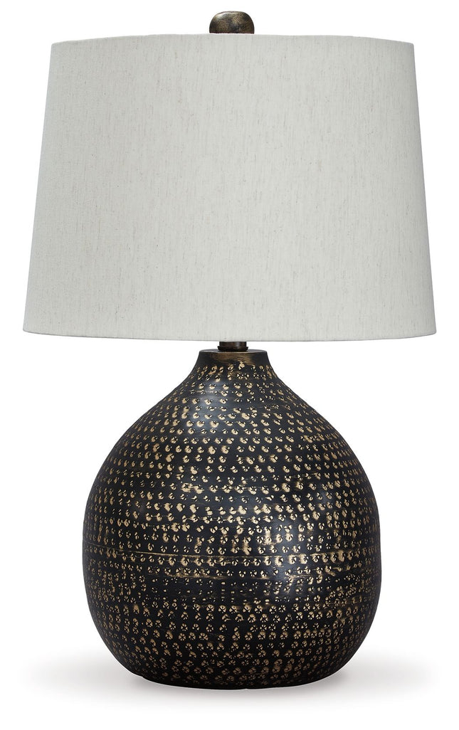 Maire - Black / Gold Finish - Metal Table Lamp Ashley Furniture 