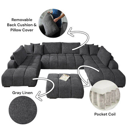 Chosen - Sectional Sofa With 3 Pillows ACME 