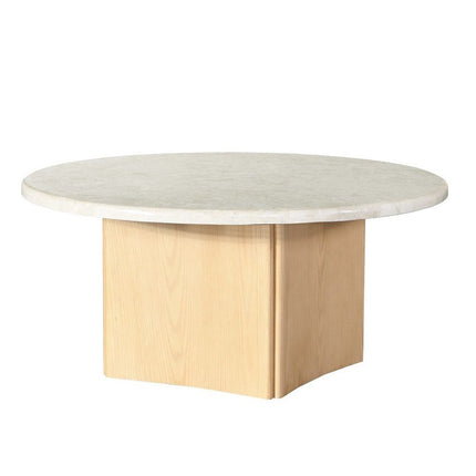 Qwin - Coffee Table With Marble Top - Oak ACME 