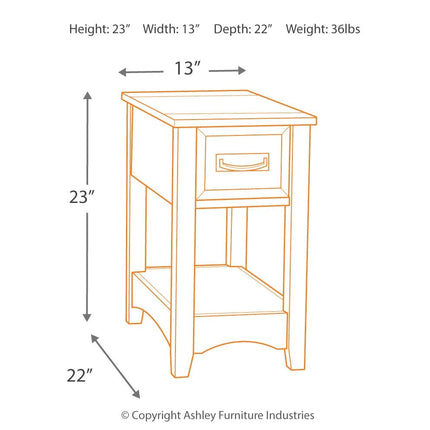 Breegin - Brown - Chair Side End Table - 1 Drawer Signature Design by Ashley® 