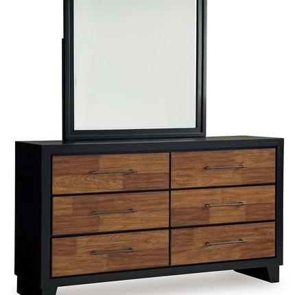 Kraeburn - Brown / Black - Dresser And Mirror Benchcraft® 