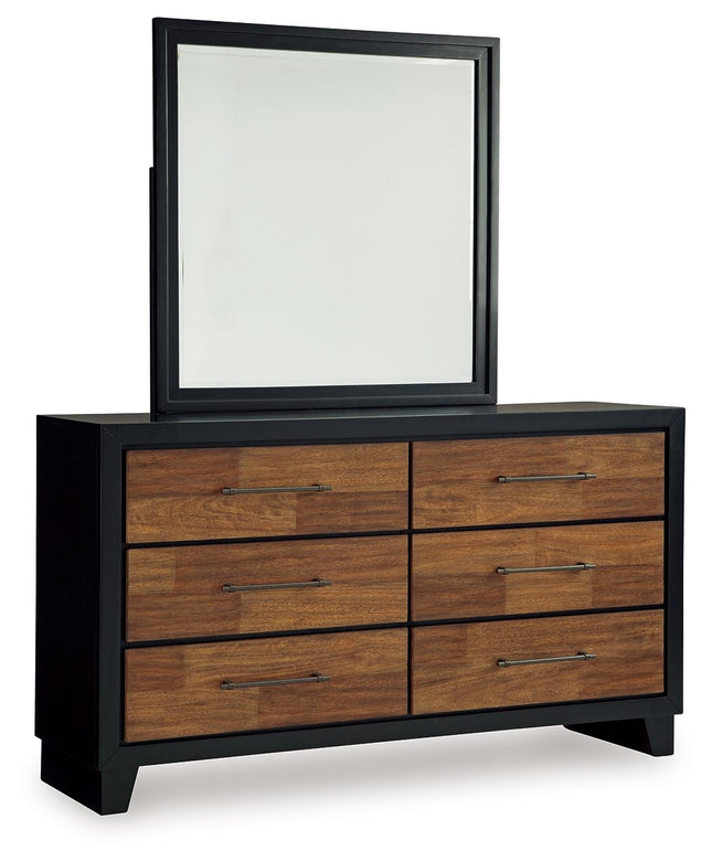 Kraeburn - Brown / Black - Dresser And Mirror Benchcraft® 