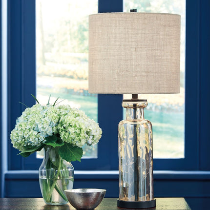 Laurentia - Champagne - Glass Table Lamp Ashley Furniture 