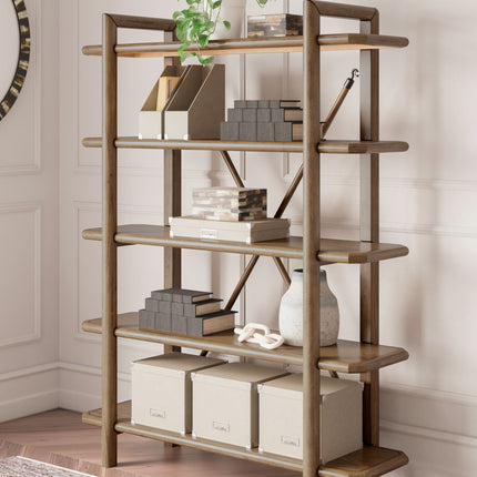 Roanhowe - Brown - Bookcase Signature Design by Ashley® 