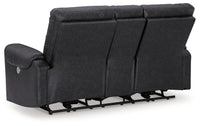 Thumbnail for Axtellton - Carbon - Dbl Power Reclining Loveseat With Console - Tony's Home Furnishings