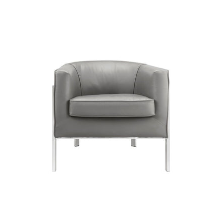 Tiarnan - Accent Chair - Vintage Gray PU & Chrome ACME 