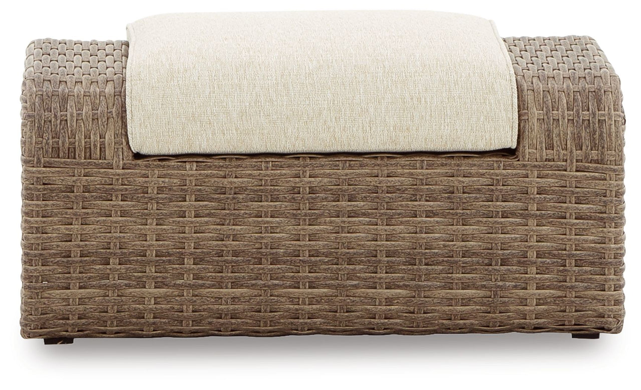 Sandy Bloom - Beige - Ottoman With Cushion Signature Design by Ashley® 