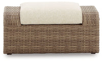Thumbnail for Sandy Bloom - Beige - Ottoman With Cushion - Tony's Home Furnishings