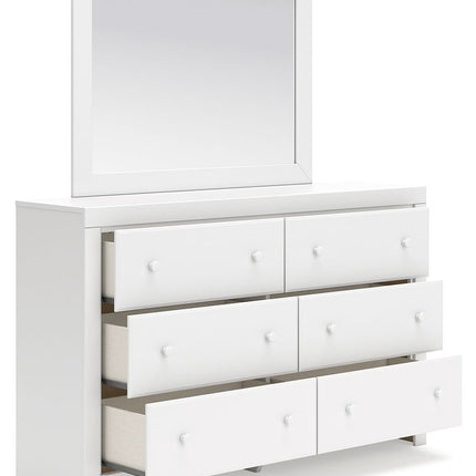 Mollviney - White - Dresser And Mirror Signature Design by Ashley® 