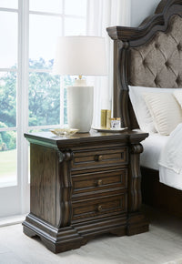 Maylee - Dark Brown - Three Drawer Night Stand Signature Design by Ashley® 