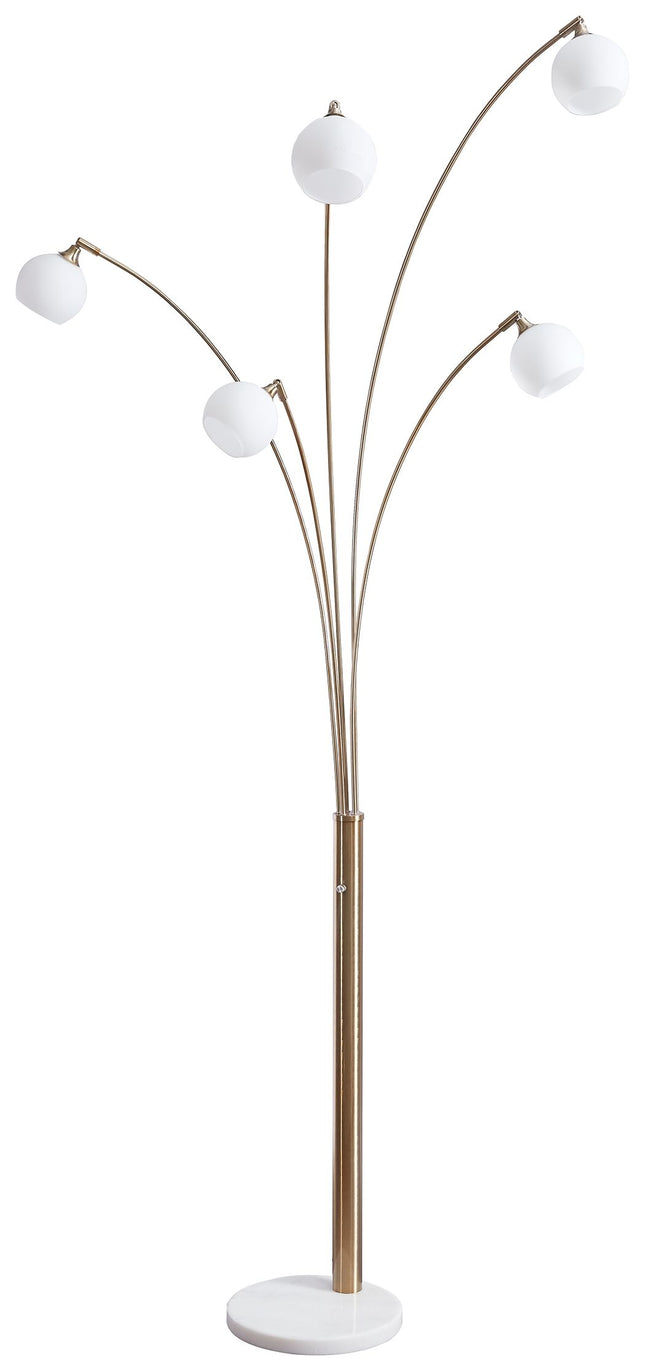 Taliya - Champagne / White - Metal Arc Lamp Ashley Furniture 