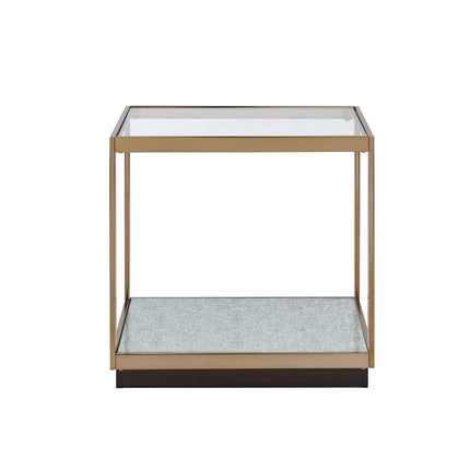 Kaia - End Table - Glass & Gold - Tony's Home Furnishings