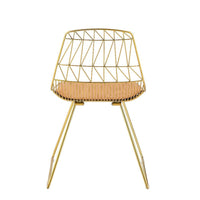 Fantasia - Side Chair (Set of 2) - Whiskey PU & Gold - Tony's Home Furnishings