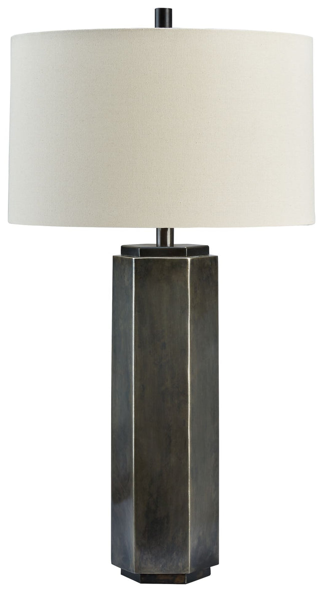 Dirkton - Antique Pewter Finish - Metal Table Lamp Ashley Furniture 