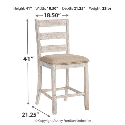 Skempton - White - Upholstered Barstool (Set of 2) Signature Design by Ashley® 