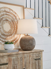 Thumbnail for Neavesboro - Antique Brown / White - Metal Table Lamp - Tony's Home Furnishings