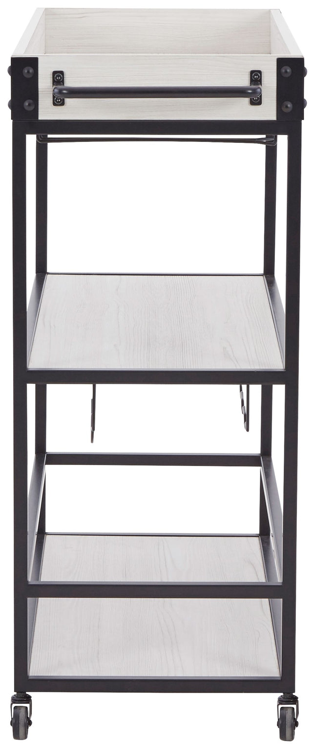 Bayflynn - White / Black - Bar Cart Signature Design by Ashley® 