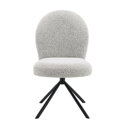 Lawton - Side Chair With Swivel (Set of 2) - Gray Boucle & Black Finish ACME 