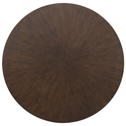 Brazburn - Dark Brown / Gold Finish - Round Cocktail Table Signature Design by Ashley® 