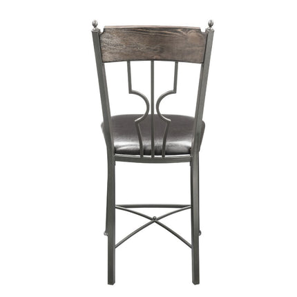 Lynlee - Counter Height Chair (Set of 2) - Espresso PU & Dark Bronze ACME 