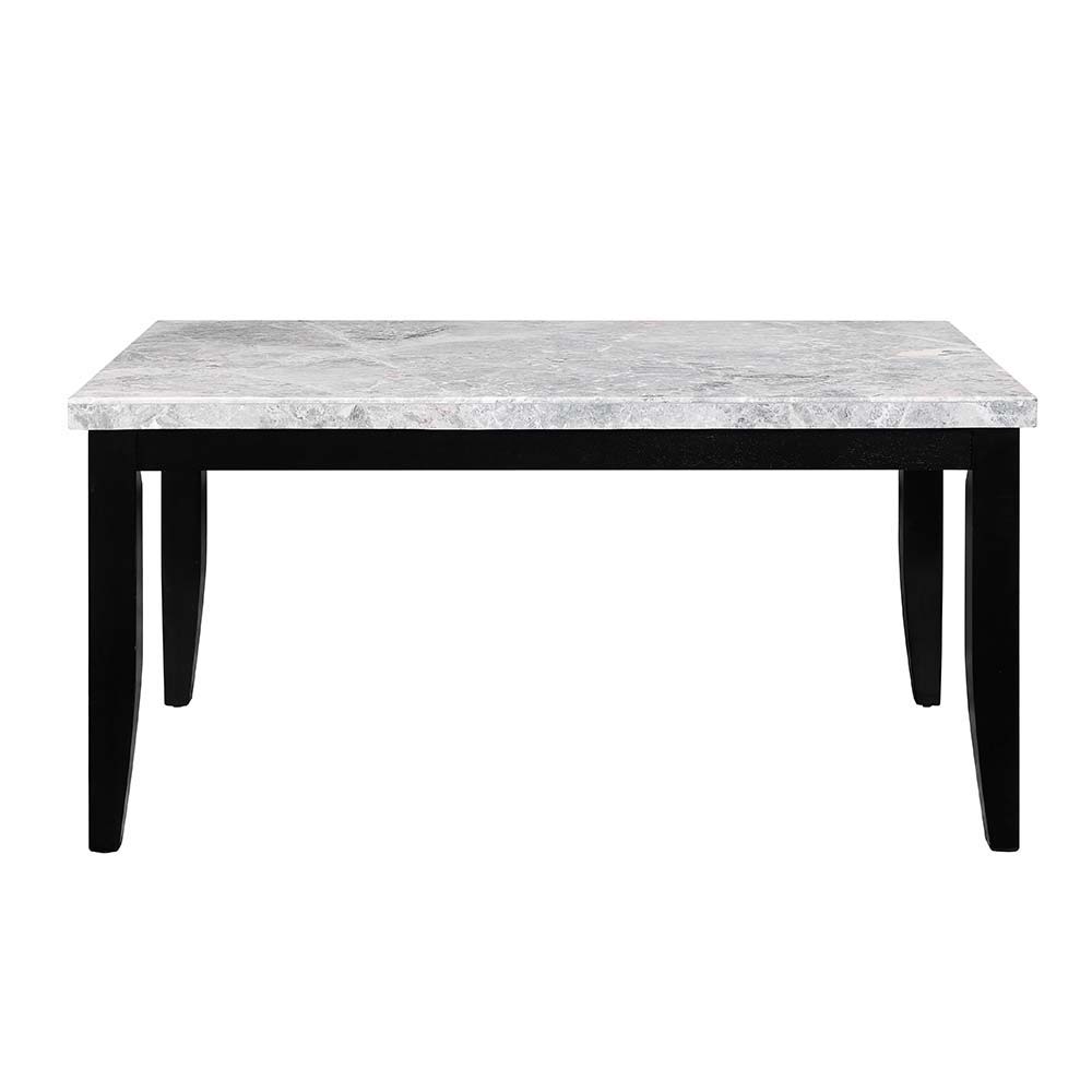 Hussein - Dining Table With Marble Top - Marble & Black Finish - Tony's Home Furnishings